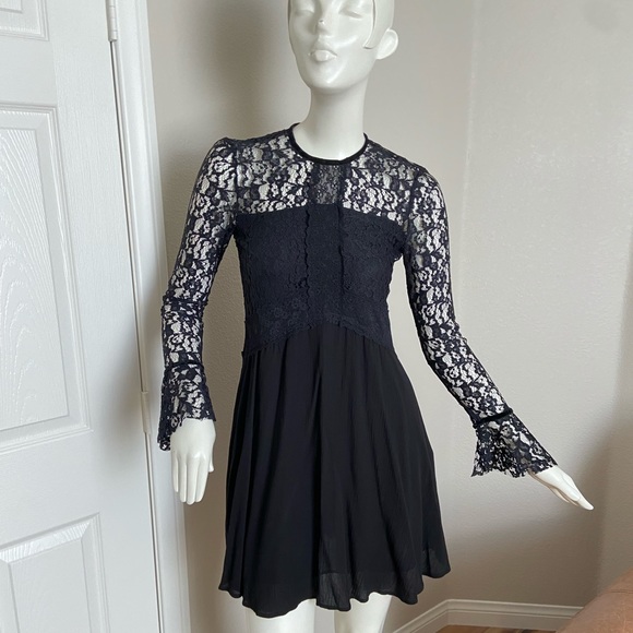 Zara Black Lace Dress Sz XS - Picture 3 of 9